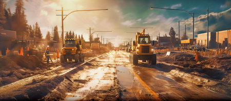 New road constructionの素材