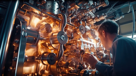 examining machine at dairy factoryの素材