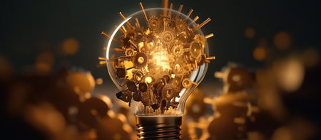 gear bulb innovation, idea conceptの素材