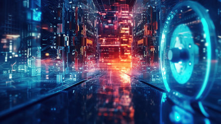 Cyber security, data protection,の素材