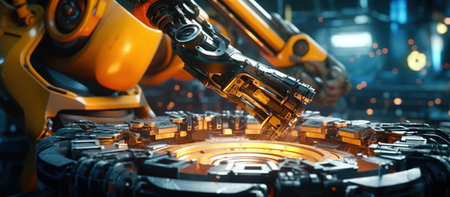 robotic hand machine tool at industrial manufacture factoryの素材