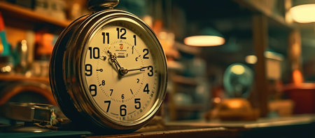 time clock placed in garageの素材