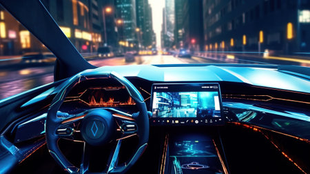 futuristic vehicle and graphical user interfaceの素材