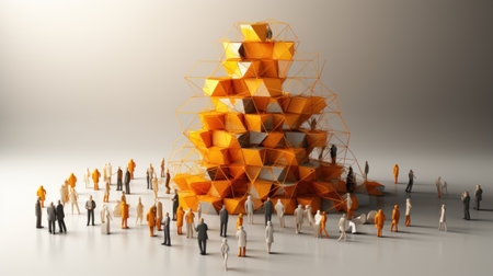 Businessman standing on the model of the global network connection.の素材