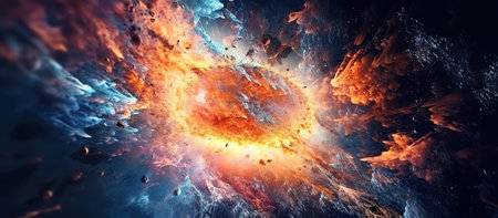 Nuclear explosion in space.の素材