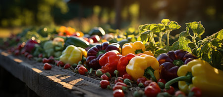 Fresh vegetables on a wooden table. Selective focus. nature.の素材