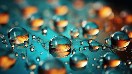 Water drops on a glass surface.の素材
