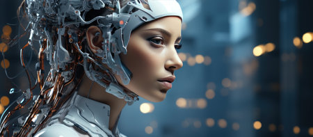 Futuristic cyborg woman.の素材