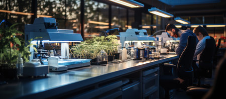 Group of people working in a modern scientific laboratory. Research and development conceptの素材