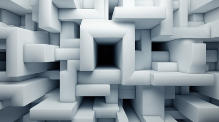 geometric shapes in blue and white colors.の素材