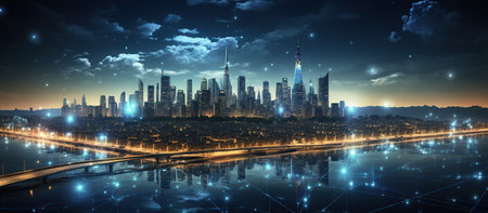 Smart city and internet of things (IOT) concept.の素材