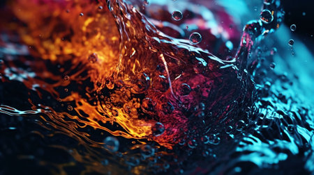 Water splash with bubbles, abstract background.の素材