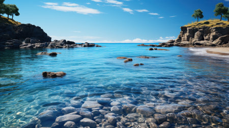 Stones in the water of the Black Sea.の素材