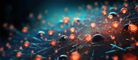 shining spheres biology concept, futuristic backgroundの素材