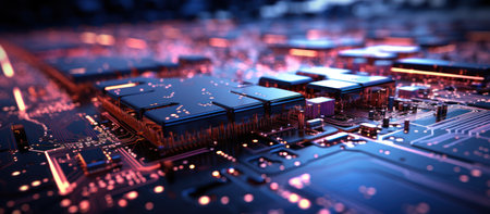 Circuit board close up. Technology background.の素材