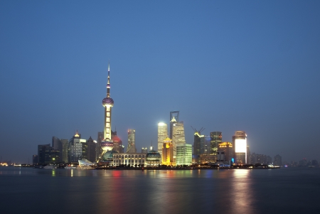 Shanghai Pudong night sceneの写真素材