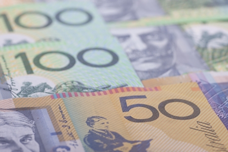 Australian banknotes close-up