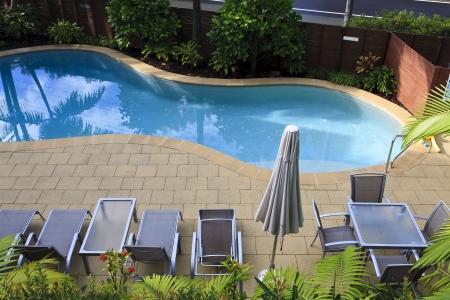 Summer swimming poolの写真素材