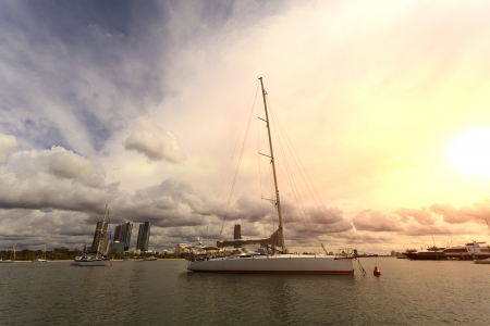 Gold Coast coastline, yachtの写真素材