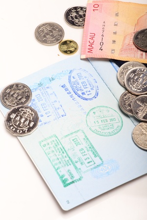Macau coins and passesの写真素材