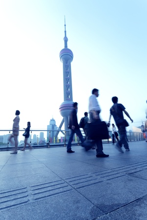 Shanghai Pudong, the city's peopleのeditorial素材