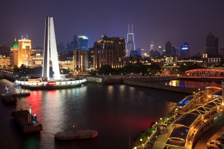 Shanghai international metropolis nightのeditorial素材