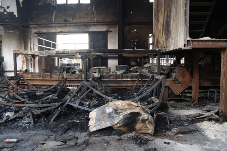 Textile mill fire sceneの写真素材