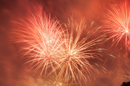 Launch fireworks festival sky as backgroundの写真素材