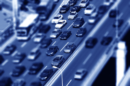 The cars on the highwayのeditorial素材