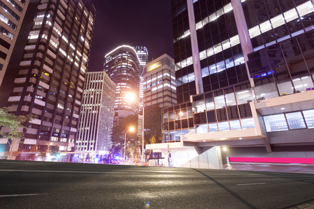 Brisbane city traffic at nightのeditorial素材