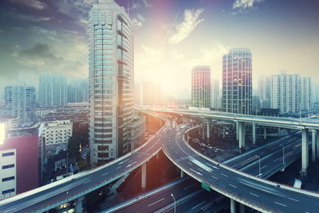 Shanghai city overpassのeditorial素材