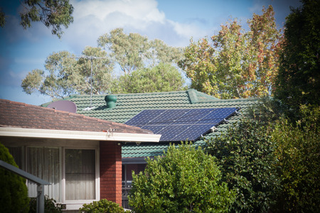 Rooftop solar panelsのeditorial素材