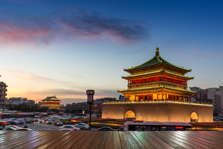 China Xi'an landmarks and roadsのeditorial素材