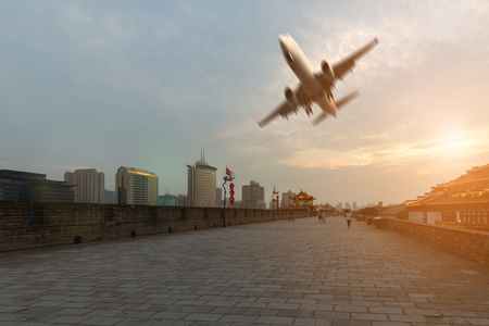 China Xi'an City and Modernized Air Transportの写真素材