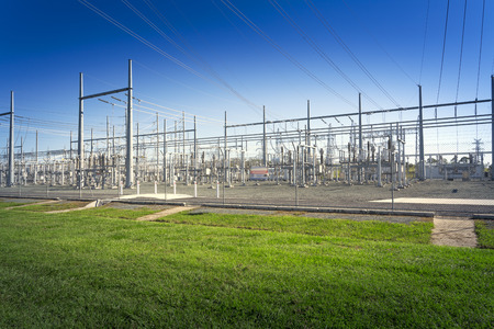 Australia, the front wall of a large substation