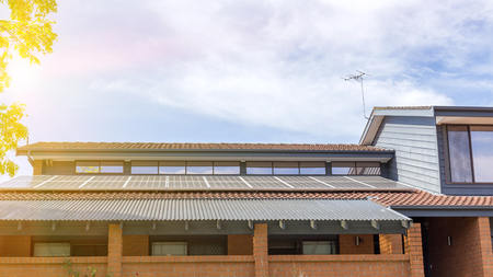 Australia, roof of the solar panelsのeditorial素材