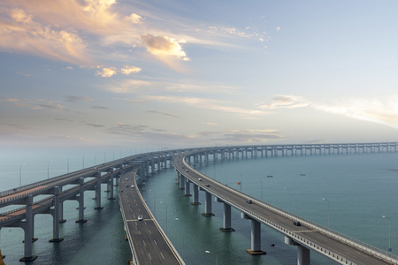 China 's Dalian, cross - sea highway bridgeの写真素材