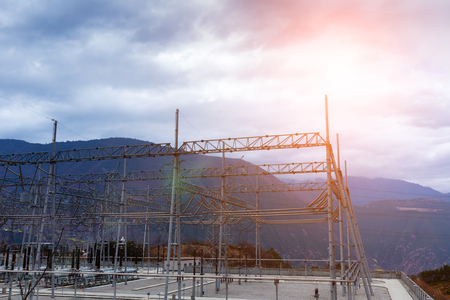 China 's power substation in Tibetの写真素材