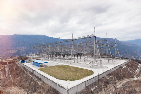 China 's power substation in Tibetの写真素材