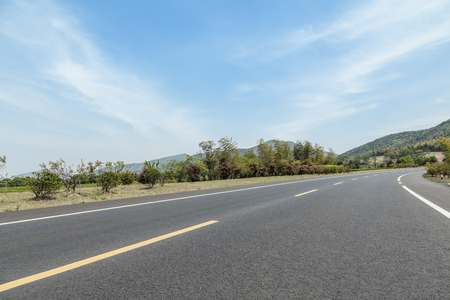 Outdoors driving on an asphalt roadの写真素材