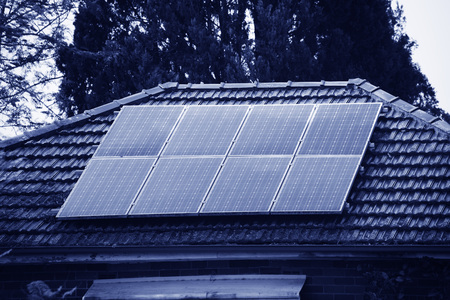 roof solar panelsの写真素材