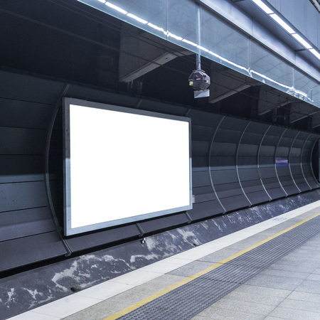 
Sydney Metro, blank billboard on the platformのeditorial素材