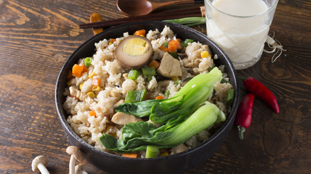 Chinese style, chicken fried rice setの写真素材
