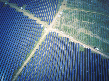 Top view of solar panels