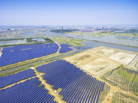 Large-scale arrangement of solar power plants, clean non-polluting energy