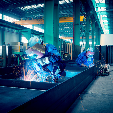 Welding workers at workのeditorial素材