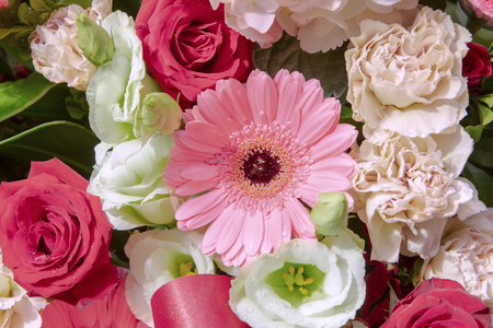 Beautiful bouquet, blooming flowers filled with blessings of loveの写真素材