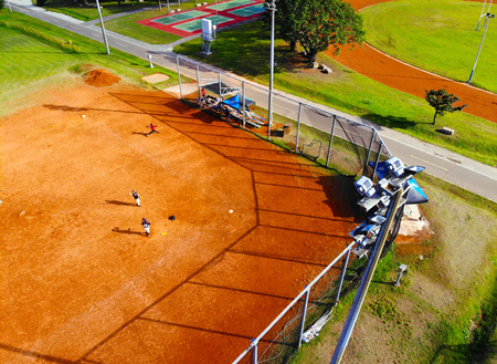 Aerial Photo of Riverside Park Baseball Stadium, Taipei, Taiwanのeditorial素材