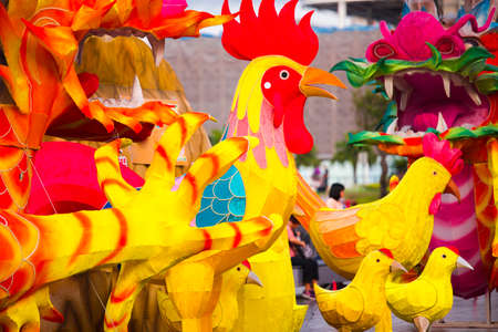 (Keelung City, Taiwan 2019 07 04) The traditional Chinese festival, Zhongyuan Purdue, will hold gorgeous and colorful lantern festivalsのeditorial素材