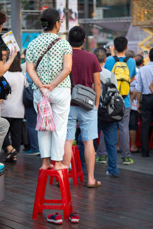 Taiwan temple fair, watching the lively crowdのeditorial素材
